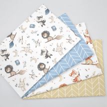160*50cm Magic Animals Grid Printed Cotton Fabric,DIY Patchwork Cloth,Handmade Material,Sewing Craft,Quilting Baby Dress,Tecido