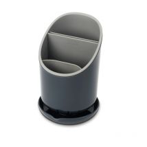 Escurrecubiertos Joseph Joseph Dock, organizador para cubiertos y cuchillos, compartimentos para separación, drenaje eficiente, gris oscuro/gris, apto para lavavajillas