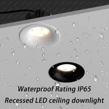 Wpuszczany downlight LED wodoodporny IP65 lampa sufitowa nowoczesna kuchnia łazienka lampy sufitowe reflektor oświetlenie domu wystrój