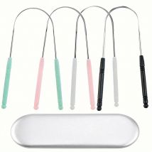 U-förmiger Zungenschaber aus Edelstahl für Erwachsene, Mundreinigungswerkzeug, duftender Zungenmoosentferner, tragbare Aufbewahrung in Eisenbox