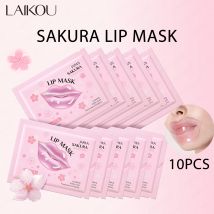 LAIKOU 5/10pcs Maschera per le labbra Cura delle labbra Idratante Riparazione Schiarire le linee delle labbra Gel labiale Patch Labbra Pad Patch Prodotti per la cura