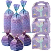 Meerjungfrau Schwanz Papier boxen Kekse Süßigkeiten Verpackung Taschen Kinder Geburtstags feier Dekoration Hochzeit Einweg geschirr Haushalts waren