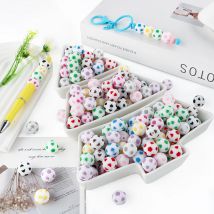 5-10 stücke Neue Bunte 15mm Silikon Runde Fußball Perlen Für Schmuck Machen DIY Armband Halskette Ohrringe Handgemachte Accessoires