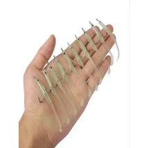 10PCs/Lot Artificial Soft Baits Luminous Fish Eel Lures with Hook Portable Lead Jig Head Worm Barbed Hook Single Tail Lures