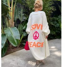 Gestrickte lange Strickjacke Frauen Pullover Mäntel lässig Langarm lose Oberbekleidung Pullover Mantel Herbst Winter warme Streetwear Pullover