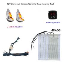 Riscaldatore universale per seggiolino auto 12V Set di cuscinetti termici in fibra di carbonio Interruttore display digitale a 5 livelli Sistema di controllo doppio con kit di cablaggio