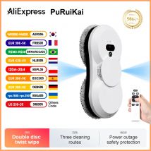 PuRuiKai robot eléctrico limpieza automática de ventanas Aspiradora robótica, con control remoto, spray automático bidireccional