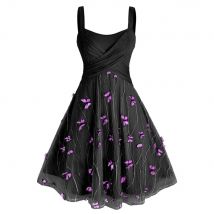 ROSEGAL Plus Size Party Dresses For Women Lace Butterfly Overlay Homecoming Cocktail Vestidos Cross Knee-Length Backless Dress