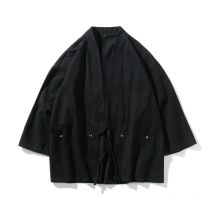 M-5XL Japanischer Kimono Cardigan für Herren aus Baumwolle und Leinen Haori Yukata Männliches Samurai-Kostüm Chinesische Hanfu Streetwear Jacke