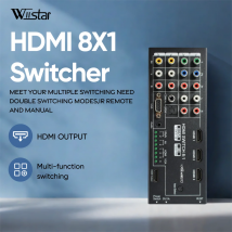 Wiistar Digitaler multifunktionaler HDMI-Videokonverter mit 8 Eingängen auf 1 HDMI-Ausgang (VGA+AV+Ypbpr-Komponente + HDMI-Eingang).