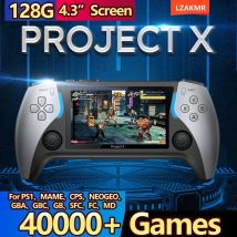 NUOVO Project X Console per videogiochi tascabile portatile 128G 40000+ giochi Supporto schermo IPS da 4,3 pollici PS1 Retro Gaming Doppio altoparlante stereo