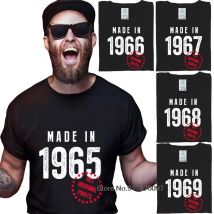 Lustiges T-Shirt Ehemann Geburtstagsgeschenk 100 % Baumwolle Retro T-Shirts 1965 1966 1967 1968 1969 Vintage Print Mann Rundhals Kleidung