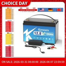KEPWORTH 12V 100Ah LiFePO4 Batterie Celle di grado A ricaricabili per batterie al litio ferro fosfato di stoccaggio esterno/domestico