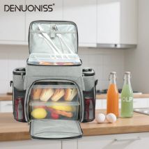 DENUONISS 27L Tragbare Schulter Kühltasche Mehrschichtige Fitness Thermotasche Für Lebensmittel Picknick Mittagessen Isolierte Kühltasche Angepasst