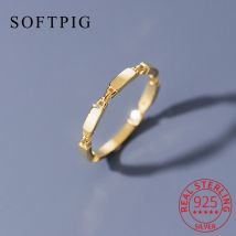 Softpig echte 925 Sterling Silber Geometrie Ring für Charme Frau Party minimalist ischen edlen Schmuck HipHop Zubehör