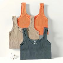 Frauen Nahtlose Tank Top Crop Tops Weibliche Rippen Unterwäsche Sexy Dessous Fitness Camis Oansatz Bh Top Sport Leibchen M-XL