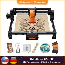 ACMER S2 Lasergravierer 12 W 7 W 4 W Arbeitsbereich 300 x 300 mm Lasergravur-Schneidemaschine für gravierbares Holz, lackiertes Metall