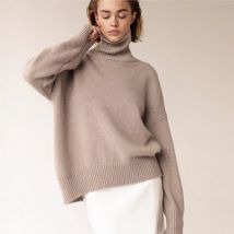 Herbst Und Winter Verdickte Rollkragenpullover frauen Lose Faul Gestrickte Pullover Silhouette Casual Pullover