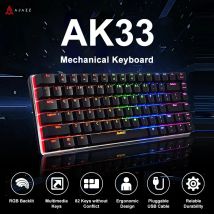 Teclado mecánico para juegos Ajazz AK33, teclado inalámbrico compacto ergonómico de 82 teclas para