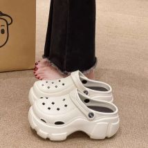 Perforierte Schuhe mit dicken Sohlen für Damen bekleidung, neuer rutsch fester Biskuit kuchen, Strands andalen mit erhöhten Zehen, Sommer pantoffeln zyt2351