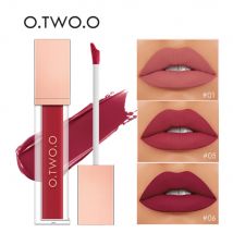 O.TWO.O 12 Color Liquid Lipstick Matte Finish Sexy Silky Lip Gloss Waterproof Kiss-proof Lasting Lip Glaze Lip Tint Cosmetics