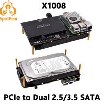 X1008 raspberry pi 5 pcie bis 2.5 "3.5" sata hdd/ssd dual double-sata (nicht boot von sata/ssd