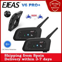 EJEAS V6 PRO + Casco moto Interfono Auricolare Bluetooth Supporto EUC CVC Riduzione del rumore Impermeabile IP67 Tempo di standby 260H
