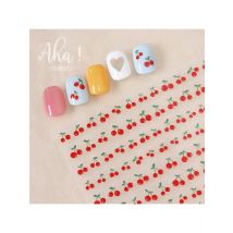 1Pc Kawaii Red Cherry Bow Nail Art Sticker Cute Summer Fruit Strawberry Cherry Adhesive Decals 8*10cm Slider Nail Art Decoration