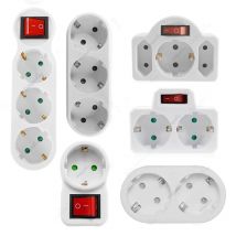 Przedłużacz EU z włącznikiem/wyłącznikiem 16A 250V Standardowe gniazda adaptera z wtyczką niemiecką 1 na 2/1 na 3 gniazda AC