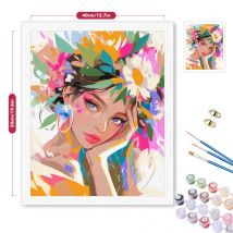 RUOPOTY Malen nach Zahlen, modernes Mädchen, abstraktes Porträt, Figur, DIY-Set, Kunstwerk, Bastelbedarf, Erwachsene, Zeichnung, Heimdekoration