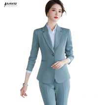 Business Hosen Anzug Frauen Neue Mode Temperament Lange Hülse Dünne Blazer und Hose Büro Dame Formale Interview Arbeit Tragen