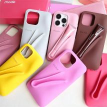 Make-up-Marke Lemontini Dopamin Lipgloss-Hülle für iPhone 15 16 17 Pro Max 12 13 14 Air Pro Max Plus Lippenstift-Halter-Telefonabdeckung