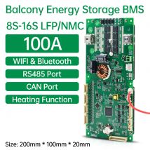 Jiabaida 8S 24V 15S 16S 48V 50A 100A LiFePo4 Li-Ion Smart BMS mit RS485 CAN BT WIFI Heizung für Balkon Energiespeicher BMS