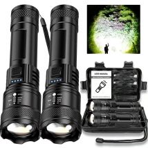 Super Bright Flashlight USB Rechargeable LED Long Range Tactical Torch Outdoor Waterproof Emergency Camping Fishing Lantern