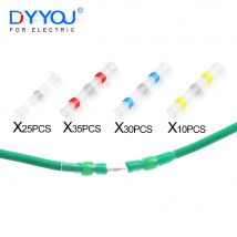 100 stücke Wasserdichte Solder Dichtung Wärme Stecker Schrumpfen Butt Anschlüsse Lug Terminals Elektrische Draht Auto Isolierte Terminal