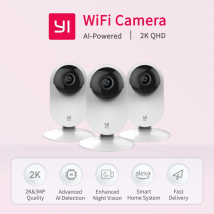 WiFi Cam Pack Surveillance Cameras Indoor 2.4Ghz 2K Baby Monitor QHD 2-Way Talk 3MP Day & Night Vision Security YI