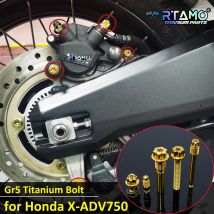 RTAMO Bulloni in lega di titanio Bullone olio motore Poggiapiedi anteriore posteriore Pinza Nissin posteriore Vite luminosa adatta per Honda X-ADV750