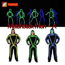 DIY LED Streichholz Streifen Lichter Nacht Show Rüstung Licht Bühne Leistung führte leuchtende Stick Mann Kostüm El Draht Kleidung Männer