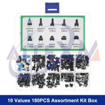 10 Werte 180PCS Tactile Push Button Switch Mini Momentary Tact Sortiment Kit DIY für Arduino Switch 6*6 4,3MM ~ 13MM DIP 4P