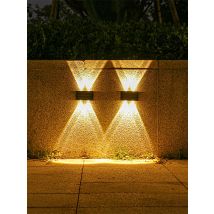Solar Wall Lights with Auto On/Off – Dual Color (Warm/Cool White), Landscape Lighting for Garden, Fence, Pathway