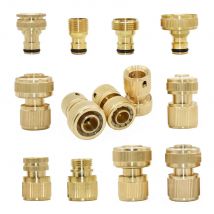 1/2'' 3/4'' 5/8" 1'' Messing Wasserhahn Schnellkupplung 16mm 20mm Kupfer Schlauch Kupplung Adapter Garten Bewässerung Pistole Wasser Stop Armaturen