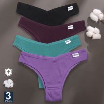 FINETOO 3 Teile/satz Höschen Frauen Baumwolle Dessous Weibliche Tangas Sexy Unterwäsche Low-Rise Unterhose Bikini Brasilianische Slips