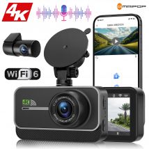 Telecamera da cruscotto doppia WiFi 4K Real 4K Installazione telecamera posteriore/cabina opzionale Telecamera da cruscotto da 3 "IPS NightVision 24H Modalità parcheggio Registratore