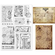 Transparente Stempel mit Vintage-Handschrift für DIY-Scrapbooking-Dekoration, Vintage-Gänseblümchen, Libellen, Gemüße, Geschenke, transparenter Stempel