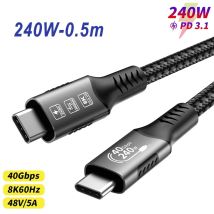 8K 60Hz 4K 240W 40Gbps Thunderbolt 4 USB4 Kabel PD3.1 Dual Protocol Typ-C zu USB kompatibel für iPhone 15,HUAWEI