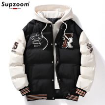 Supzoom Nuovo arrivo Casual Ricamo Uomo Inverno Trendy Falso in due pezzi con cappuccio Pane Suit Coppia Giacche e cappotti imbottiti in cotone