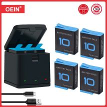 1800 mAh Akku für GoPro Hero 10 + LED-Ladegerät mit 3 Steckplätzen und Typ-C-Anschluss für GoPro Hero 9 Go Pro 10 Hero 11 Sportkameras