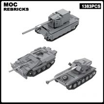 WW II Militärserie Großbritannien FV4005 Stufe 2 Strv 103 AMX 13 Leuchtpanzer MOC Bausteinmodell Spielzeug Senior Brick Weihnachtsgeschenke
