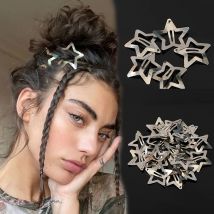50 Stück Splitter Y2K Stern BB Haarspangen für Mädchen Metall Snap Haarnadeln Haarspangen Frauen Clip Sterne Filigrane Styling Haarschmuck