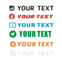 Custom Text English Chinese Japanese Hebrew Sign WEBSITE FACEBOOK Instagram name logo YouTube Snapchat Decal Car bike sticker